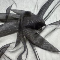 zijde voile zwart met zilver lurex