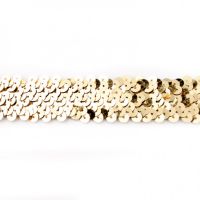 Rekbaar / elastisch Paillettenband 30mm goud