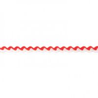 Zigzagband tweekleurig rood / wit 8mm
