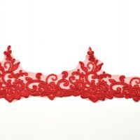 Randgarnering couture kant 10cm kleur 090 rood