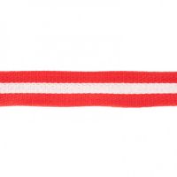 Tassenband Streep 40mm rood wit