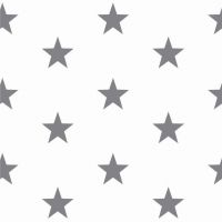 katoen poplin stars/ sterren kleur 113 wit grijs