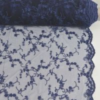 Kant tule brodé kleur 049 donker blauw