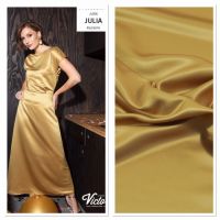 Crepe satijn oker geel kleur 620 La maison victor julia jurk