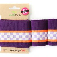 Hamburger liebe  8cm hoog 140cm breed  manchetten blokjes paars