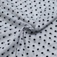 Mesh / tule flocked wit dots black silver