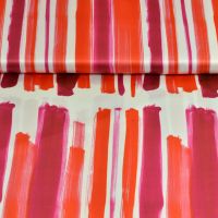Exclusieve micro stretch  silky touch satijn streep  print fuchsia rood panel 1mtr x1.45mtr