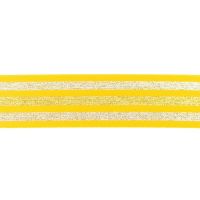 40mm elastiek  Streep zilver goud  donker geel