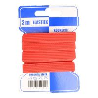 Elastiek 10 mm  kaart 3 meter rood