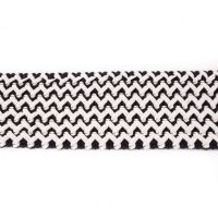 65mm elastiek gevlochten met kunstleder zwart white off 65mm