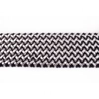 65mm elastiek gevlochten met kunstleder zwart zilver 65mm