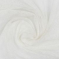Glitter tule ivory goud