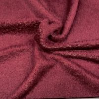 Mohair  mantelstof  100% wol exclusieve italiaanse  designer stof  bordeaux rood