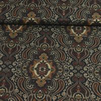Zijde viscose satijn paisley print exclusieve designer stof