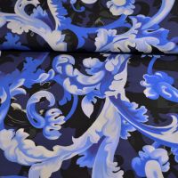 Zwitserse katoen italiaans design barok style  blauw kobalt