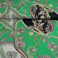 Tencel paisley print  italiaans design bloemen  emerald groen