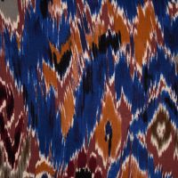 Viscose twill print ikat jeans blauw NEW COLLECTION