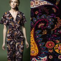 Stretch Viscose twill print  paisley  NEW COLLECTION