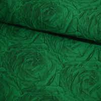 Exclusieve jacquard Italiaanse design  bloemen emerald groen