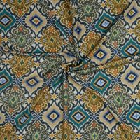 Viscose digitaal bohemain print petrol beige