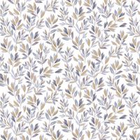 tricot digital flower & leaves wit lavendel poppy 20