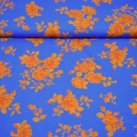 poplin digitaal printed orange royal blue A la ville / bittoun
