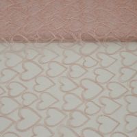 Tule met hartjes  met goud lurex draad rose kleur 020