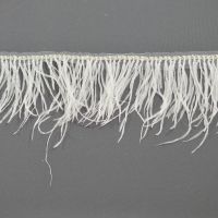 struisvogel veren band met kraaltje ivory 12cm randgarnering