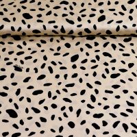 Modal satijn spots beige zwart exclusieve designer stof  ecovero