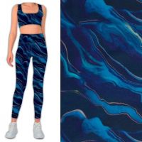 Lycra sportwear  jersey abstract indigo blauw