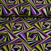 Tricot viscose abstract paars lime new collection
