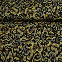 Viscose twill print bruin oker geel NEW COLLECTION