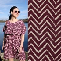 Viscose zigzag print bordeaux