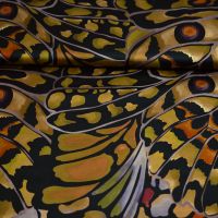 exclusieve viscose satijn ecovero italiaans design vlinder oker army