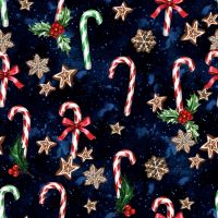 Tricot katoen kerst candy decoration digitaal blauw