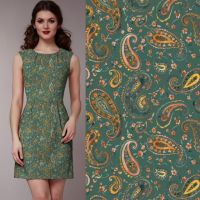 tricot katoen paisley print groen