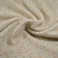 Exclusieve Italiaanse wol tweed mantelstof  beige melange