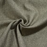100%cashmere wol tweed  visgraat groen melange met goud finish