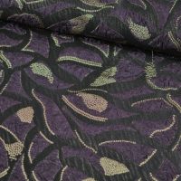 Jacquard/ brocaat zijde lurex abstract aubergine paars brons exclusieve designer stof