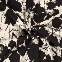 bamboe poplin bloemen print creme zwart  #My image 28