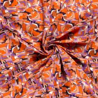 Viscose abstract oranje paars