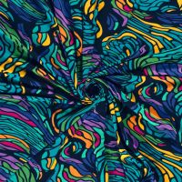 tricot viscose abstract print multi colors