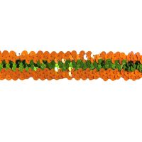 Paillettenband Oranje Groen oranje stretch