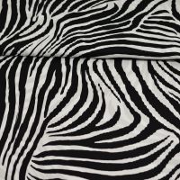 Exclusieve stretch poplin zebra print italiaans design wit zwart