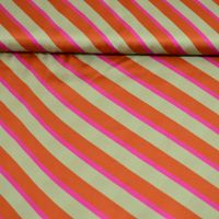 viscose satijn diagonaal streep beige fuchsia caramel #burda a la ville #knipmode