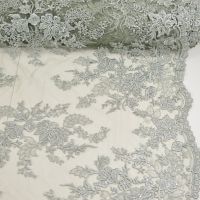 Exclusieve kant met pailletten kleur 580 donker mint / oud groen