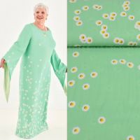 Panel viscose crepe margriet bloementjes mint  1.50mtr x 1.37mtr #knipmode Ala ville