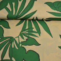 poplin katoen leaves groen beige #burda a la ville