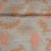 Stretch katoen  exclusieve designer stof beige zalm