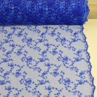 coupon 060x130 Tule kant kleur 039 kobalt blauw